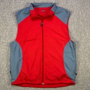 PING Golf Full Zip Vest Mens‎ M Red Gray Performance Dynamics Lightweight